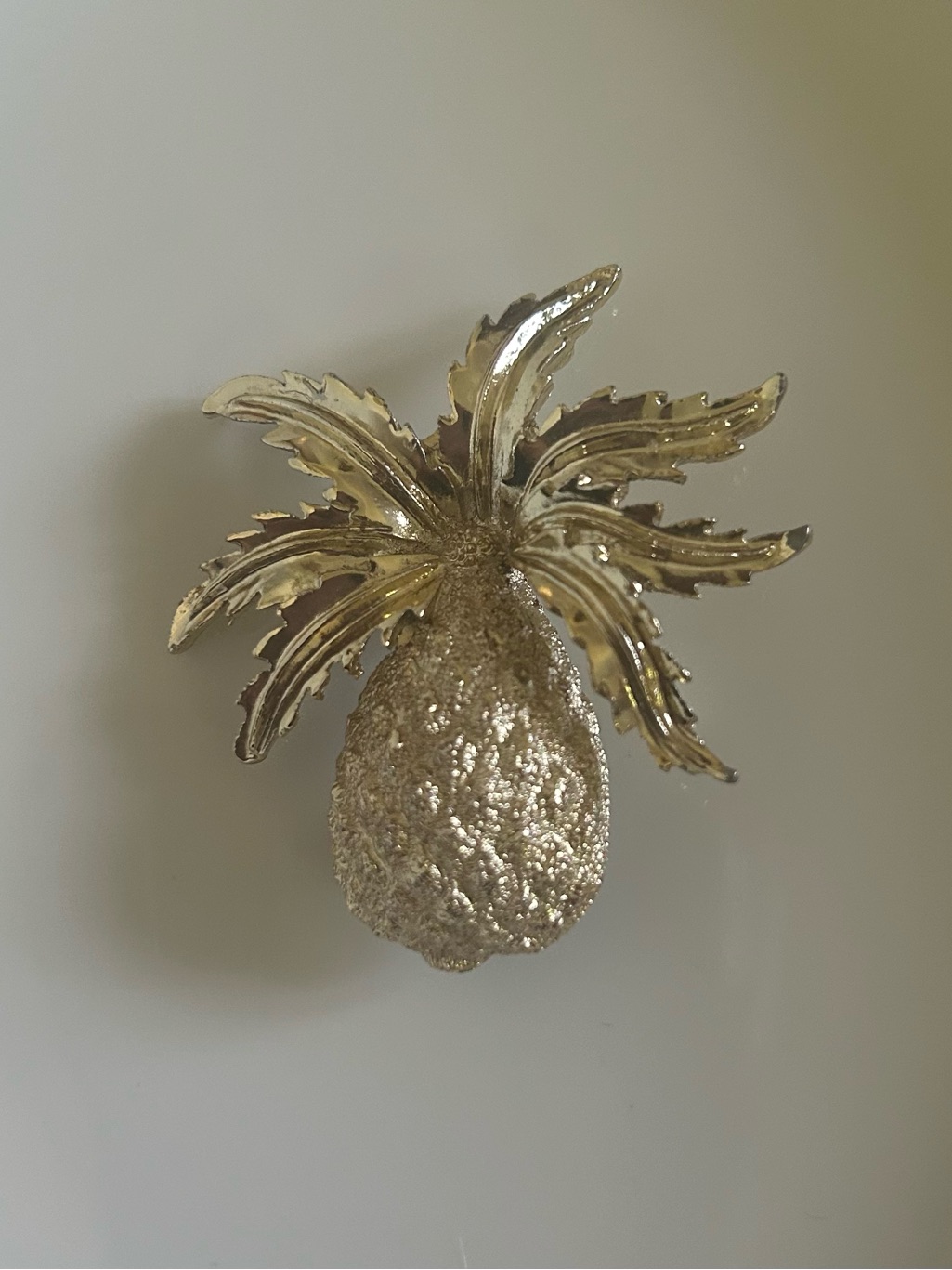 Gold Tone Metal Pineapple Brooch